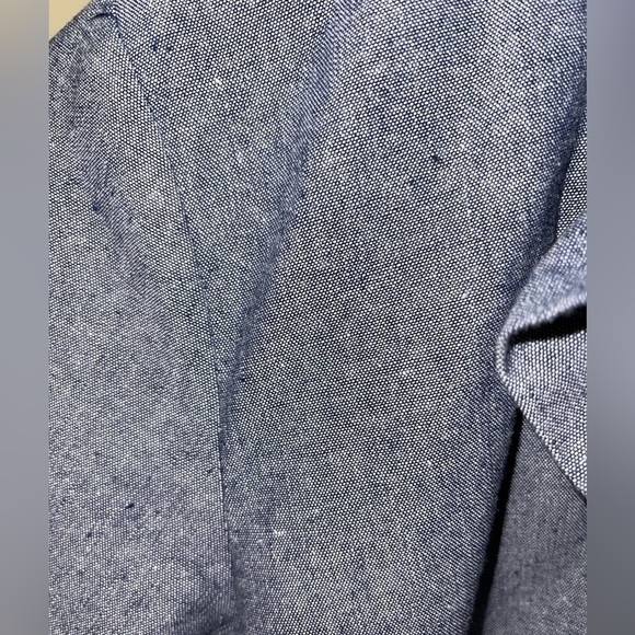 Mudpie Womens XS Pullover Blue Chambray Dress Ruffle Neck Long Sleeve EUC - Picture 2 of 6